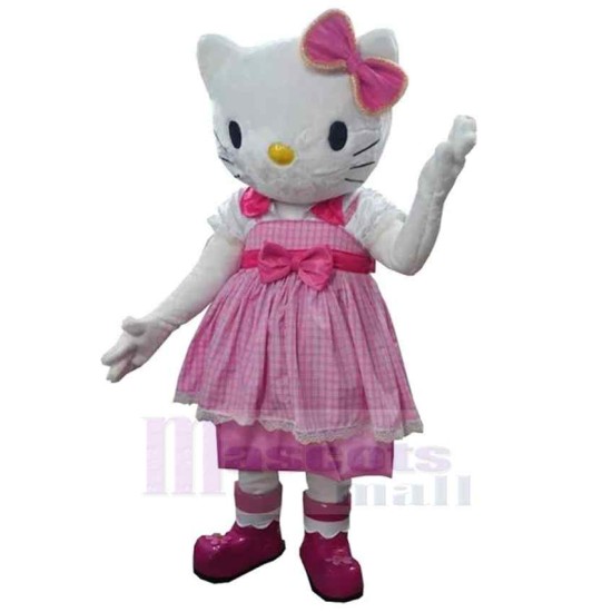 Pretty Pink Hello Kitty Cat Mascot Costume Animal