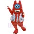 Red Smiling Cartoon Cat Mascot Costume Animal