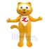 Funny Yellow And White Cat Mascot Costume Animal Adult