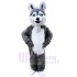 Gray and White Husky Dog Mascot Costume Animal with Blue Eyes