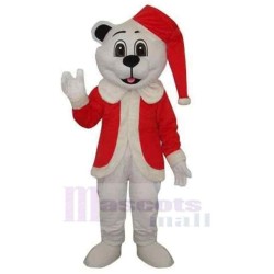 Santa Dog Mascot Costume Animal with Red Hat and Clothes