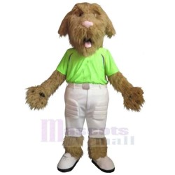 Plush Solar Dog Mascot Costume Animal in Green T-shirt