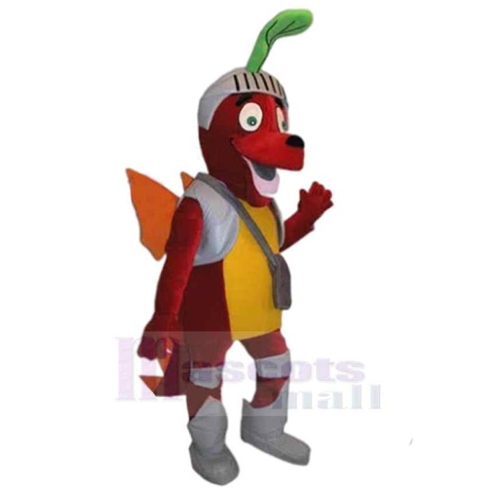 Knight Red Dog Mascot Costume Animal