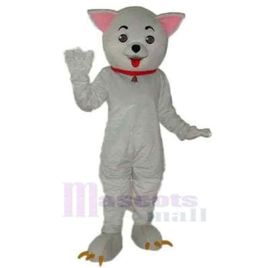 Petit Chien Blanc Costume de mascotte Animal