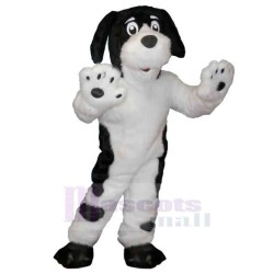 White Dog with Black Spots Mascot Costume Animal