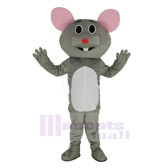 Gray Mouse with Red Nose Mascot Costume Animal