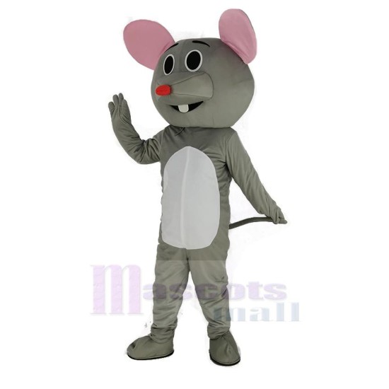 Gray Mouse with Red Nose Mascot Costume Animal