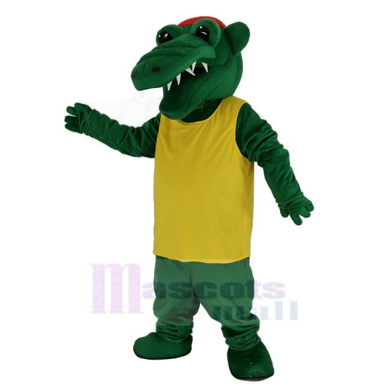 Tuff Gator Mascot Costume in Yellow T-shirt Animal