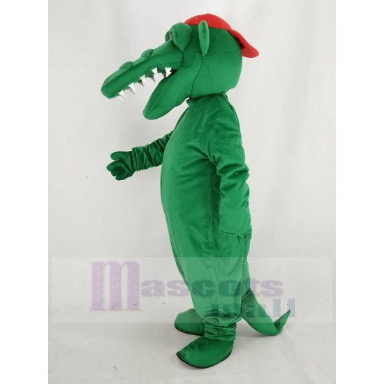 Tuff Gator Mascot Costume with Red Hat Animal