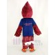 Red Cardinal Bird Mascot Costume in Dark Blue T-Shirt Animal