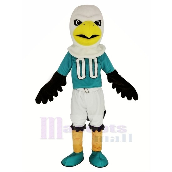 Sport Eagle Mascot Costume in Blue T-shirt Animal