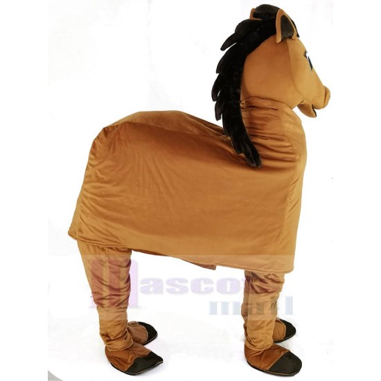 Funny Brown New 2 Person Horse Mascot Costume