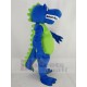 Smiling Blue Dragon Mascot Costume with Green Belly Animal