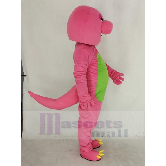 Pink Barney Dinosaur Mascot Costume Animal