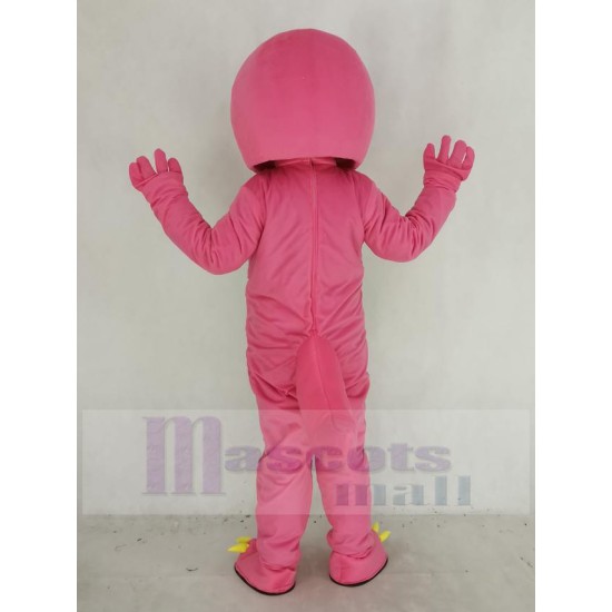 Pink Barney Dinosaur Mascot Costume Animal