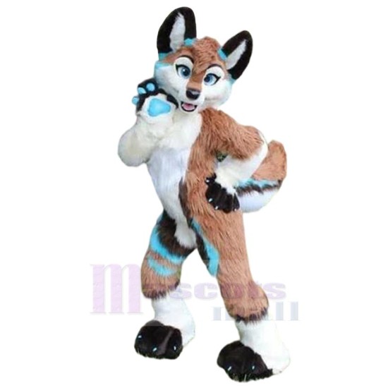 Slim Brown and White Dog Wolf Mascot Costume Animal