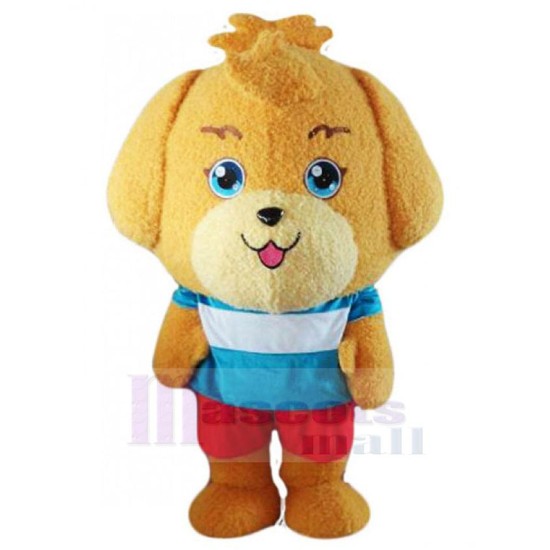 Lovely Big Head Yellow Dog Mascot Costume Animal