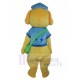 Yellow Dog Mascot Costume Animal with Green Bag