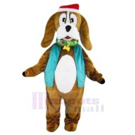 Christmas Santa Dog Mascot Costume Animal in Blue Vest