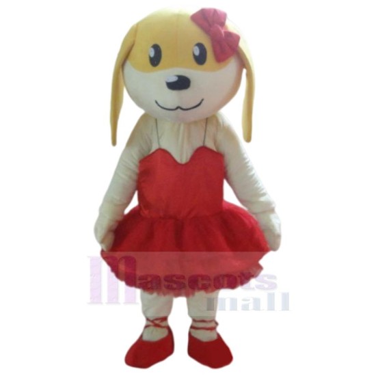 Ballet Dog Mascot Costume Animal in Red Dress