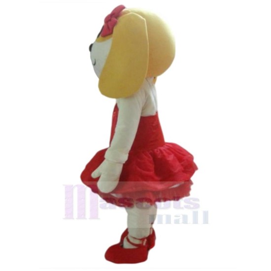 Ballet Dog Mascot Costume Animal in Red Dress