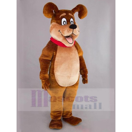 Happy Brown Christmas Dog Mascot Costume Animal