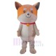 Smiling Yellow Dog Mascot Costume Animal with White Eyebrow