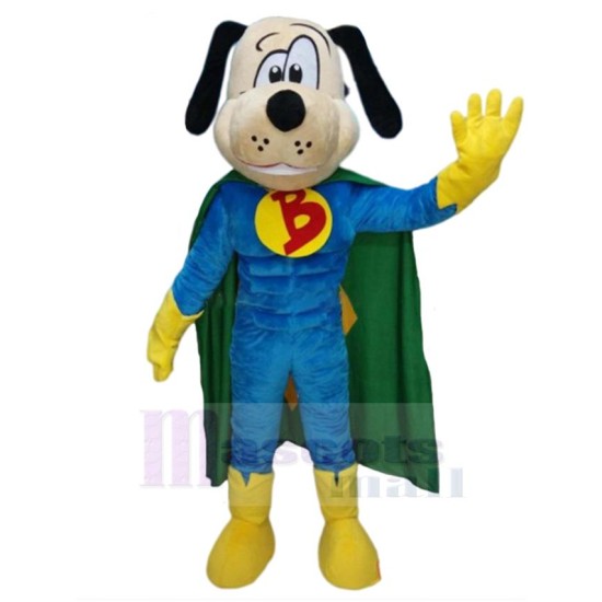 Super Dog Mascot Costume Animal with Green Cape