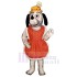 Gertie Greyhound Dog Mascot Costume Animal in Orange Apron