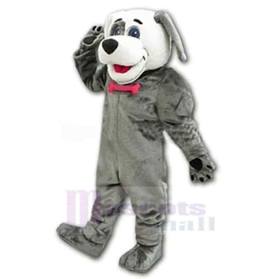 Friendly Grey Dog Mascot Costume Animal Adult