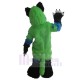 Long Fur Green and White and Blue Dog Mascot Costume Animal