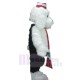 Long Fur White Dog Mascot Costume with Red Scarf