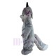 Interesting Long Fur Grey Dog Mascot Costume Animal