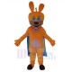 Orange Dog Mascot Costume Animal with Blue Cape