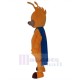 Orange Dog Mascot Costume Animal with Blue Cape