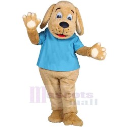 Playful Dog Mascot Costume Animal in Blue T-shirt