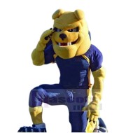 Power Sport Bulldog Mascot Costume Animal in Blue Coat