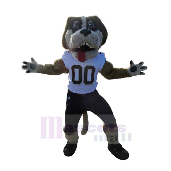 Power Sport College Dog Mascot Costume Animal in White Vest