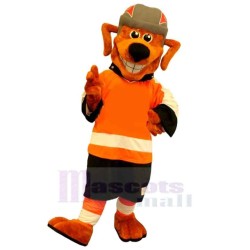 Power Sport Orange Dog Mascot Costume Animal