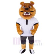 Lightweight Sport Bulldog Mascot Costume Animal in White T-shirt