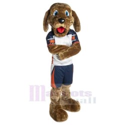 Sport College Dog Mascot Costume Animal with Blue Eyes