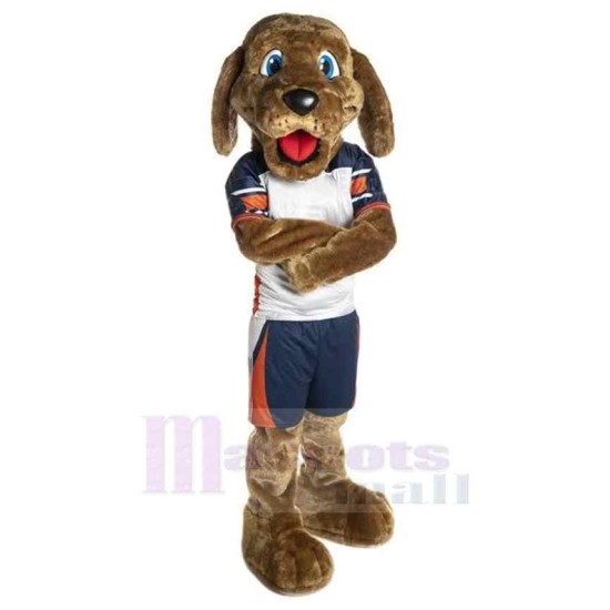 Sport College Dog Mascot Costume Animal with Blue Eyes