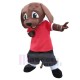 Super Cute Brown Dog Mascot Costume Animal in Red T-shirt