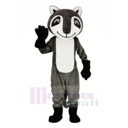 Raton laveur gris souriant Costume de mascotte Animal