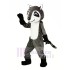 Smiling Gray Raccoon Mascot Costume Animal