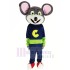 Chuck E. Käse Maus Maskottchen Kostüm mit grünen Augen