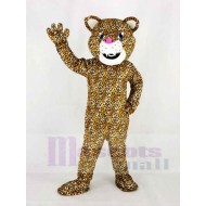 Funny Jaguar Mascot Costume with Blue Eyes Animal