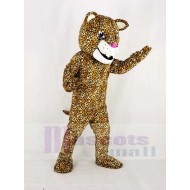 Funny Jaguar Mascot Costume with Blue Eyes Animal