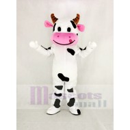 Vache mignonne Costume de mascotte avec la bouche rose