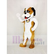 Marron et blanc Saint-Bernard Chien Costume de mascotte Animal